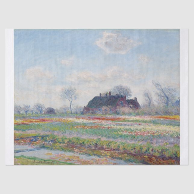 Papel De Seda Claude Monet | Campos Tulip em Sassenheim (1886) (Frente )
