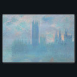 Papel De Seda Claude Monet. Casas do Parlamento em Londres. Azul<br><div class="desc">Claude Monet,  "Houses of Parliament,  London",  tecidular.</div>
