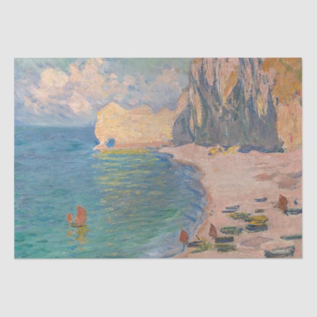 Papel De Seda Claude Monet - Etretat: Praia e Falaise d'Amont (Frente )
