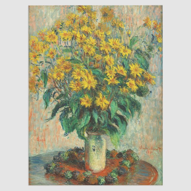 Papel De Seda Claude Monet - Flores de Alcachofra de Jerusalém (Criador carregado)