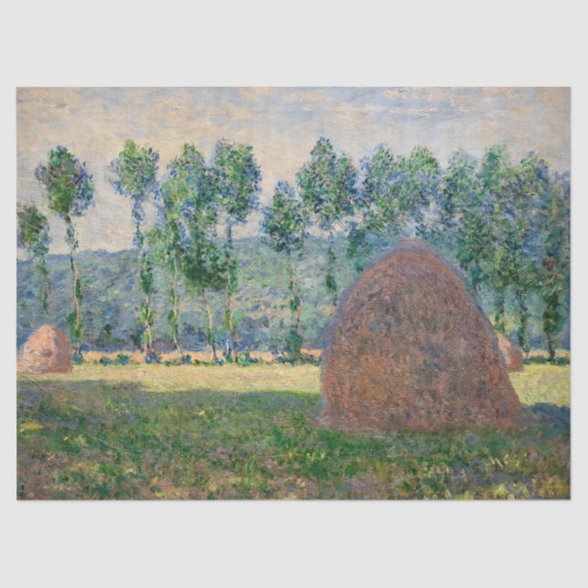 Papel De Seda Claude Monet - Haystacks perto de Giverny (Frente )