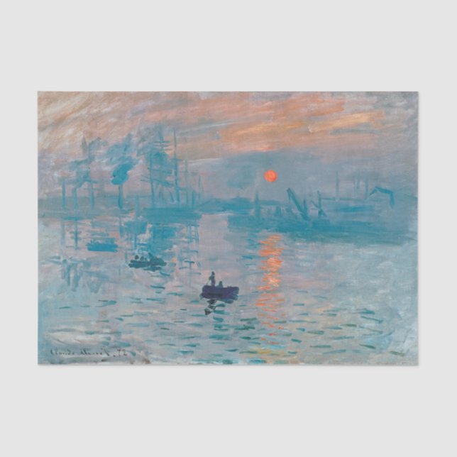 Papel De Seda Claude Monet Impression Sunrise Francês (Frente )