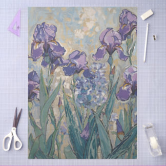 Papel De Seda Claude Monet - Lilac Irises / Iris Mauves