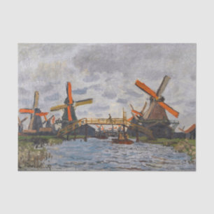 Papel De Seda Claude Monet - Moinhos de vento perto de Zaandam