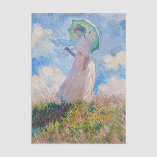 Papel De Seda Claude Monet - Mulher com Parasol virada para a es