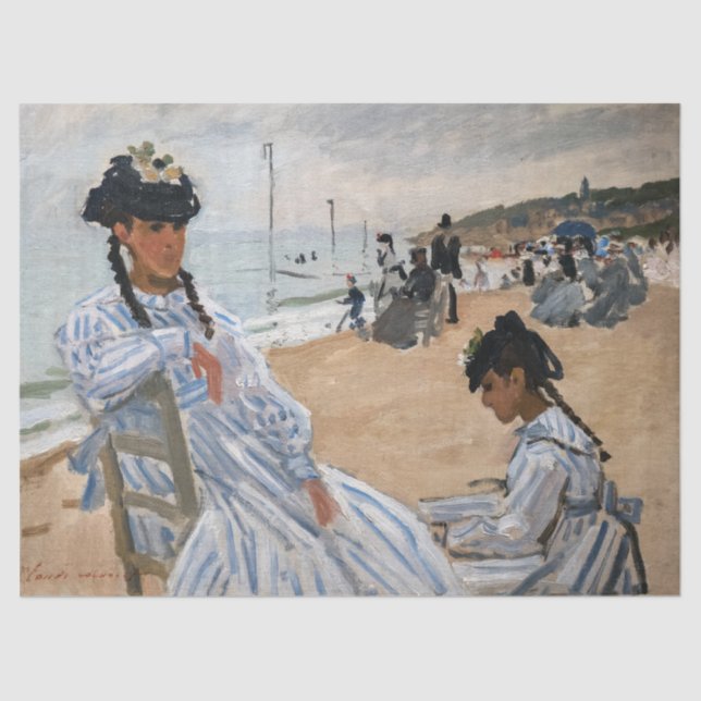 Papel De Seda Claude Monet - Na praia em Trouville (Frente )