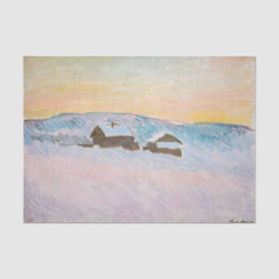 Papel De Seda Claude Monet - Paisagem Noruega, Casas Azuis