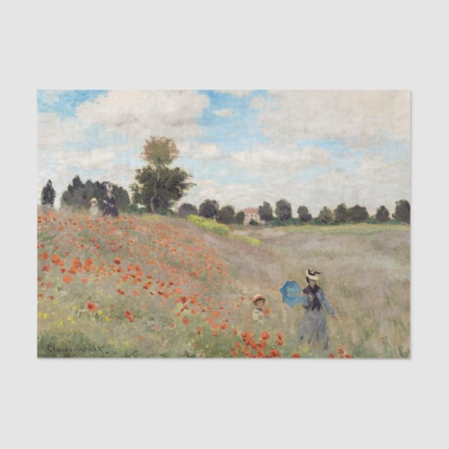 Papel De Seda Claude Monet - Poppy Field (Frente )