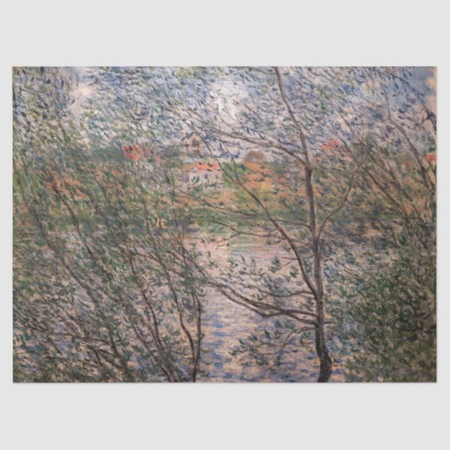 Papel De Seda Claude Monet - Springtime através dos ramos (Frente )