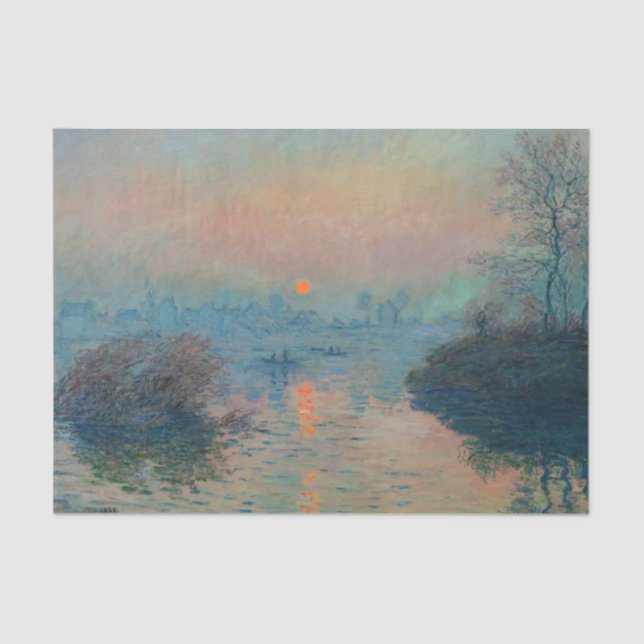 Papel De Seda Claude Monet - Sunset sobre o Sena em Lavacourt (Frente )