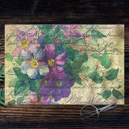 Papel De Seda Clematis Vine Manuscrito Vivid Decoupage Ephemera