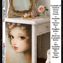 Papel De Seda Close Up Floral Girl Vintage Canvas FF7L Decoupage