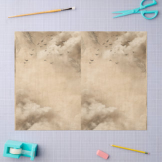 Papel De Seda Clouds Birds Feathers Pastel Sky Collage