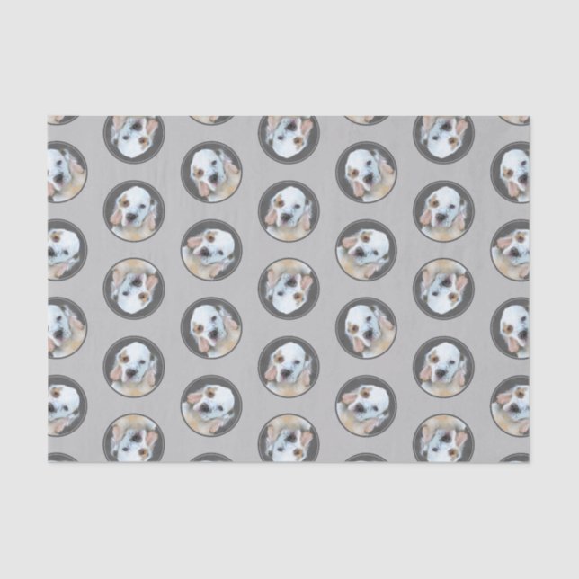 Papel De Seda Clumber Spaniel Puppy Pintura Original (Frente )