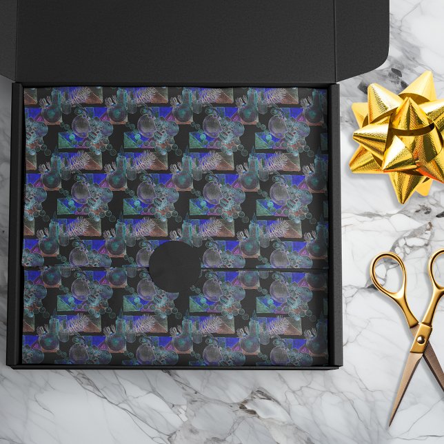 Papel De Seda Cluster de Ornamento do Néon Negra Brilhante Xmas (Criador carregado)