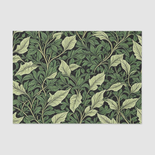 Papel De Seda Cluster de Vinhas em Sombras de Verde (Frente )