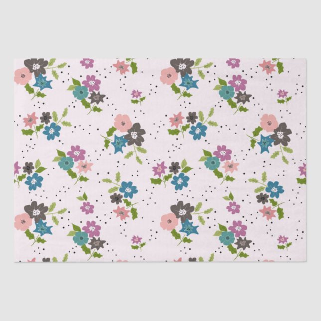 Papel De Seda Clusters de Flor de Boho (Frente )