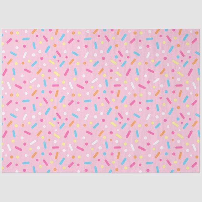 Papel De Seda Cobertura de Morango e Confeitos para Donut (Frente )