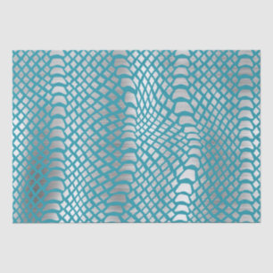 Papel De Seda Cobra de Prata Azul Teal