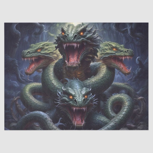 Papel De Seda Cobra Serpent Dragon Monster Fantasy Decoupage (Frente )