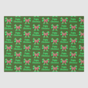 Papel De Seda Cockapoo Silhout Cão de Natal Vermelho e Arco Verd