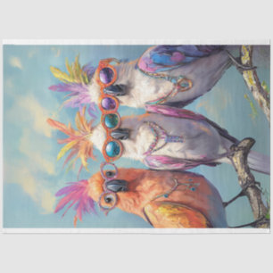 Papel De Seda Cockatoas com roupas fascinantes
