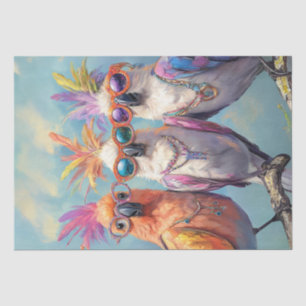 Papel De Seda Cockatoas com roupas fascinantes