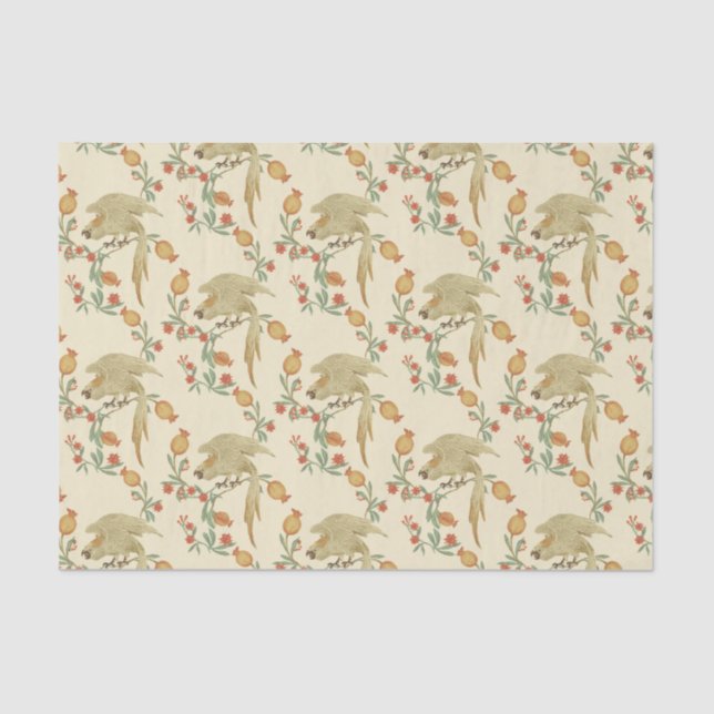 Papel De Seda Cockatoo and Pomegranate Pattern  (Frente )