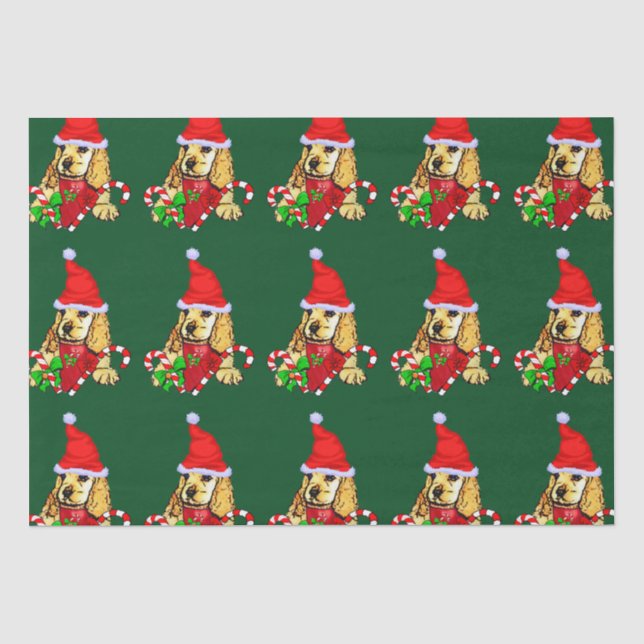 Papel De Seda Cocker Spaniel Puppy Natal (Frente )