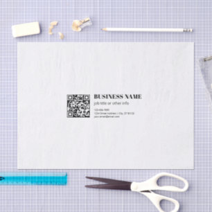 Papel De Seda Código QR de negócios e texto retrô-moderno editáv