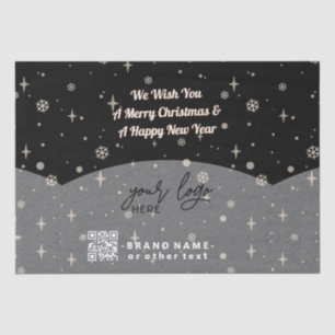 Papel De Seda Código QR do logotipo comercial de Natal preto