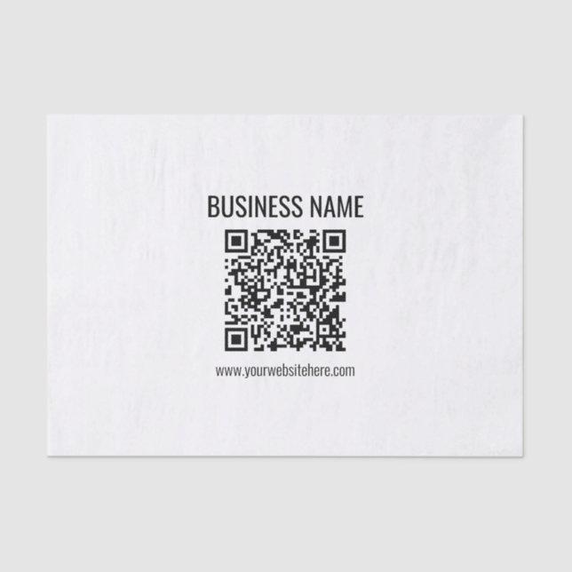 Papel De Seda Código QR personalizável e nome comercial (Frente )