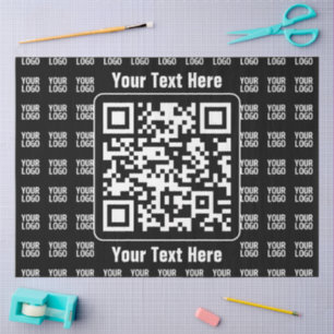 Papel De Seda Código QR promocional (editável) com padrão de log