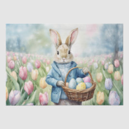 Papel De Seda Coelhinho da Páscoa num campo de Tulips