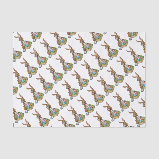 Papel De Seda Coelhinho da Páscoa que guardara a cesta da caça (Frente )