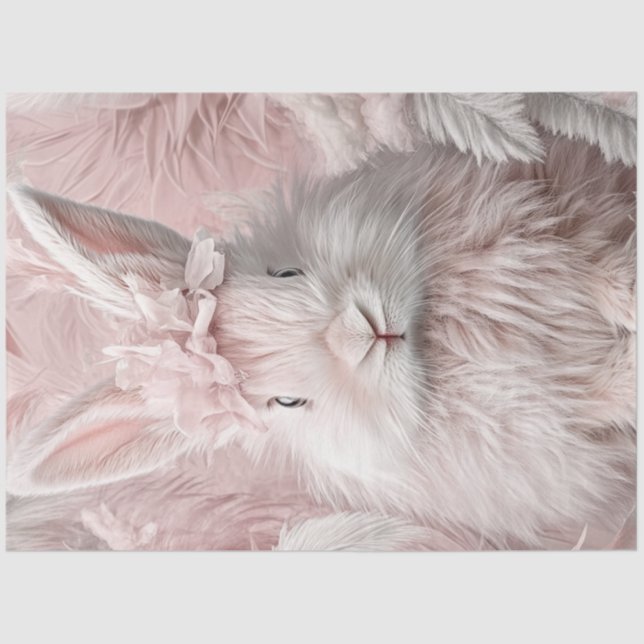 Papel De Seda Coelhinho de Páscoa Rosa de Disco (Frente )