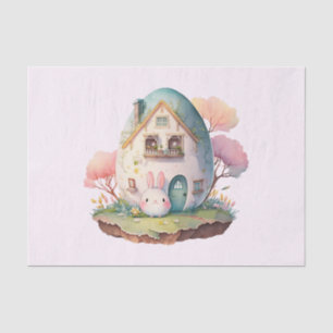 Papel De Seda Coelhinho e Casa de Pastel Rosa