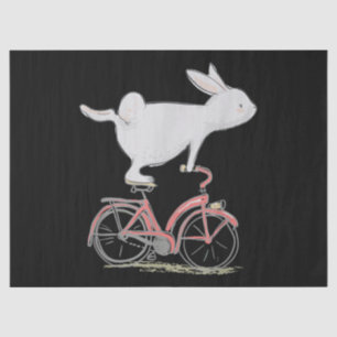 Papel De Seda Coelho Bonito Na Bicicleta De Ciclo De Bicicleta