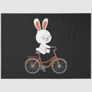 Papel De Seda Coelho Bonito No Coelho De Bicicleta De Coelho De