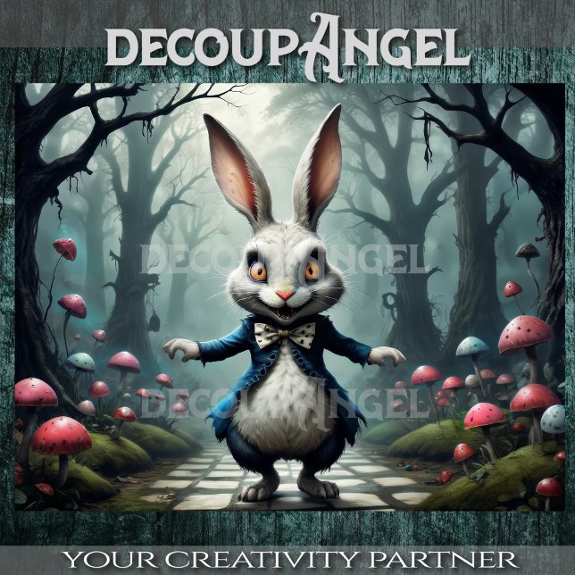 Papel De Seda Coelho Branco da Terra Maravilha de Alice #2 (Criador carregado)