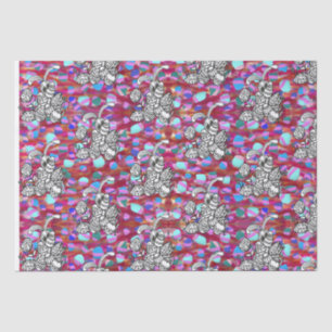 Papel De Seda Coelho da Páscoa com ovos em vermelho