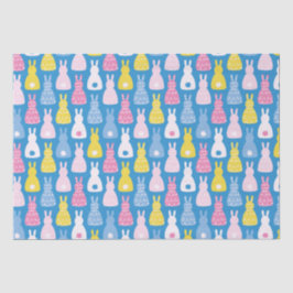 Papel De Seda Coelho da Páscoa padrão azul