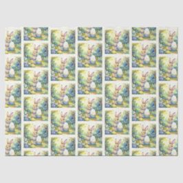 Papel De Seda Coelho da Páscoa segurando ovo da páscoa
