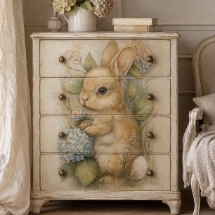 Papel De Seda Coelho da Primavera com Aquarela Floral