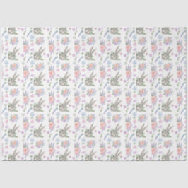 Papel De Seda Coelho de Páscoa Adorável Primavera Flor Pastel Br