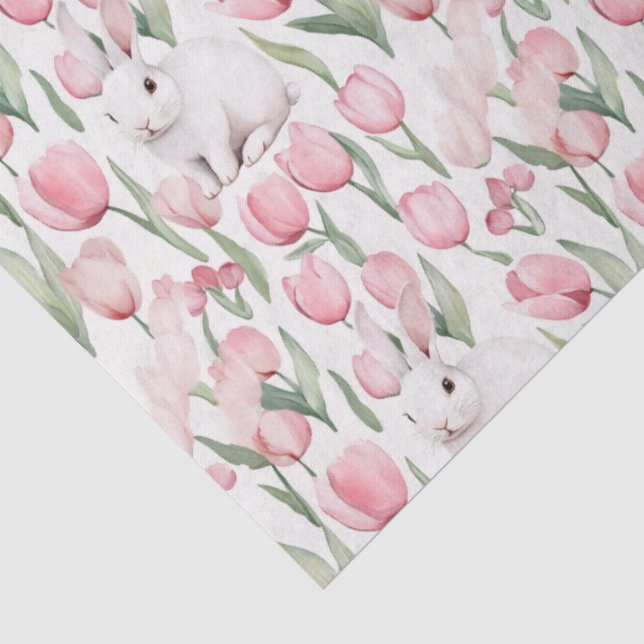 Papel De Seda 🌷🐇Coelho e Tulipa de Aquarela para Páscoa (Detalhes)