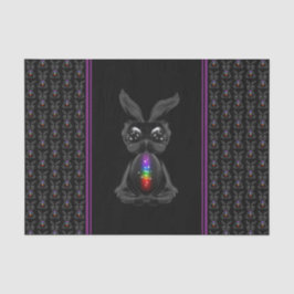 Papel De Seda Coelho Negro Cinto com Alma Arco-Íris Chakra