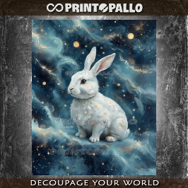 Papel De Seda Coelho páscoa num fundo de sonho estrelado