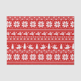 Papel De Seda Coelhos Coelhinhos Bonitos Feriados Vermelhos Nata