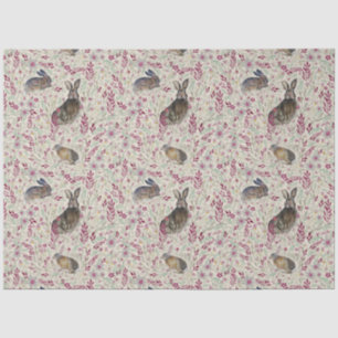 Papel De Seda Coelhos Das Flores Rosa Do Jardim
